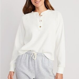 Old Navy Cozy Waffle Henley Shirt
